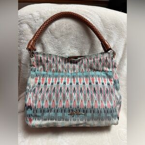 Libby Edelman Blue and Pink Patterned Shoulder Bag